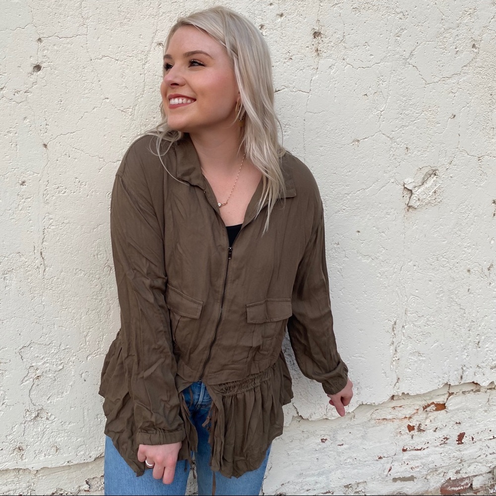 KORI America Army Green Jacket Trendy - Picture 4 of 7